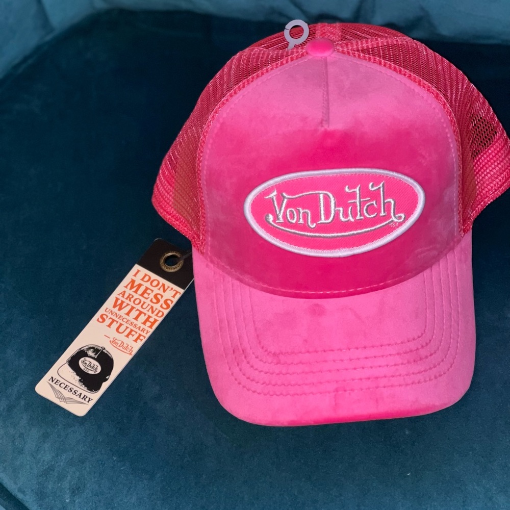 Von Dutch Pink Velvet Hat